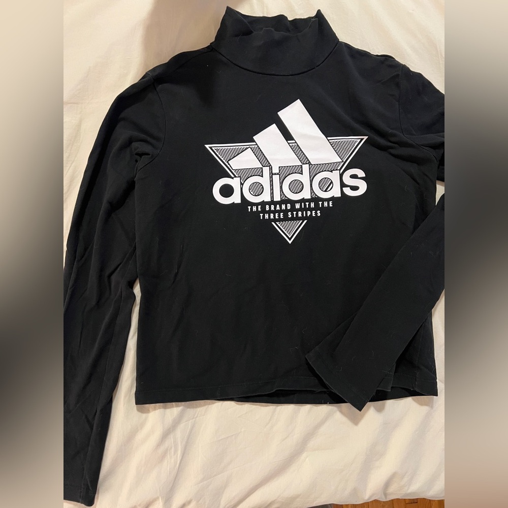 Adidas Black Mock Neck Long Sleeve Shirt